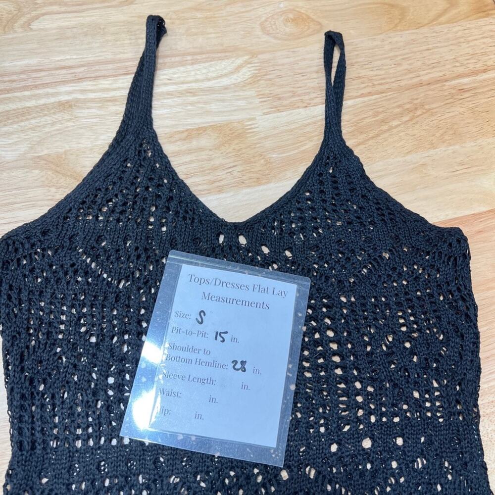 Unbranded Open Knit Swim Cover Bodycon Women’s S Black Swim Cover-up Beach Pool - Picture 4 of 4